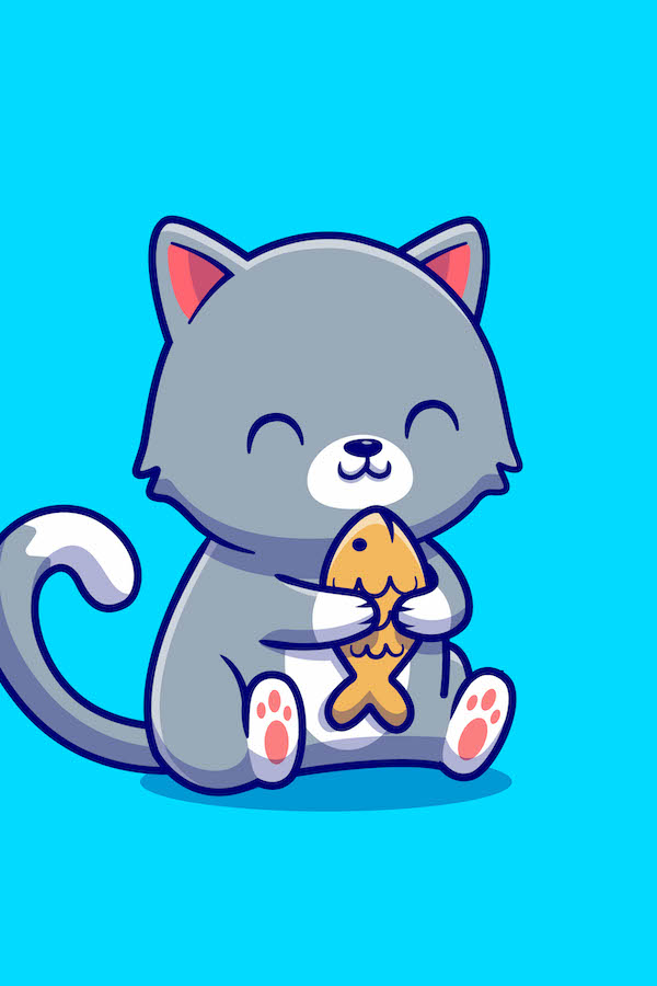 Cat With Fish ecard