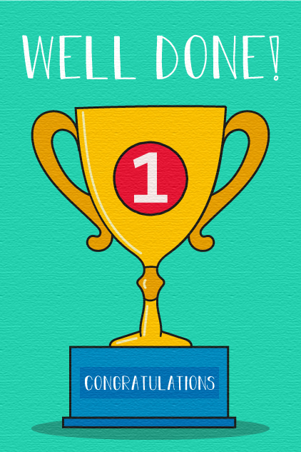 Well Done Trophy ecard