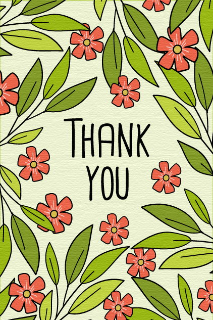 Thank You Leaves ecard