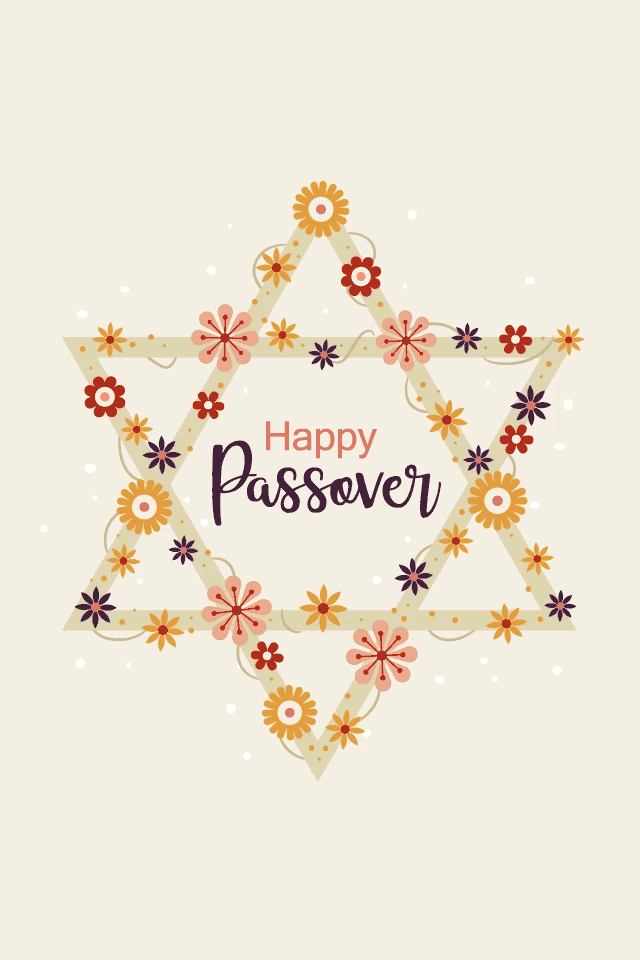 Passover Star With Flowers ecard