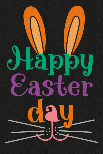Easter Day Bunny Black ecard