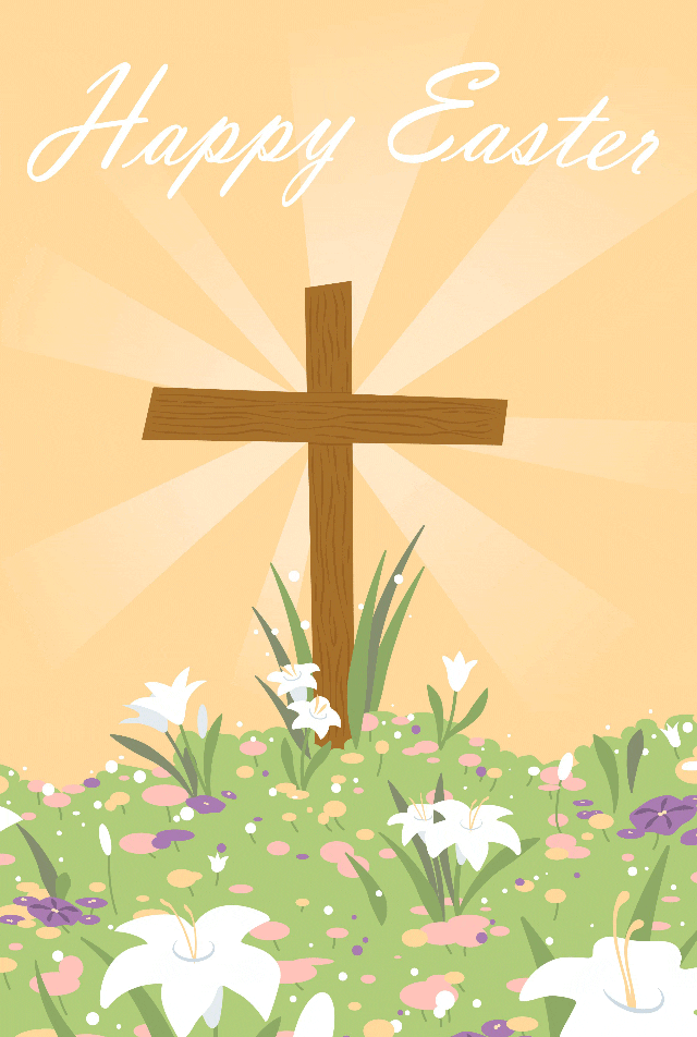 Happy Easter Cross ecard