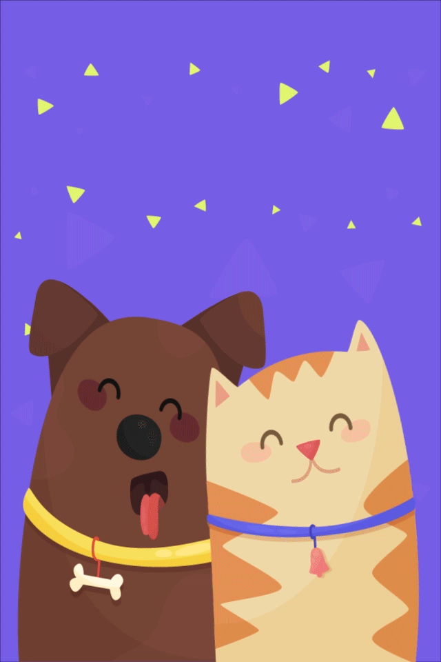 Dog Cat Stars ecard