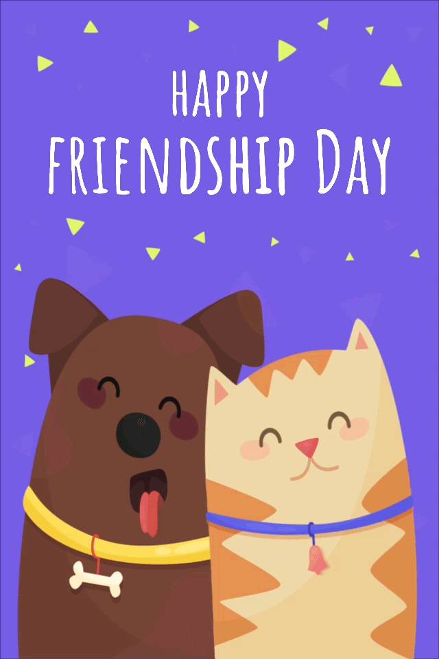 Dog Cat Friendship Day ecard