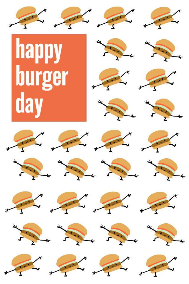 Lots of Dancing Burgers Day ecard