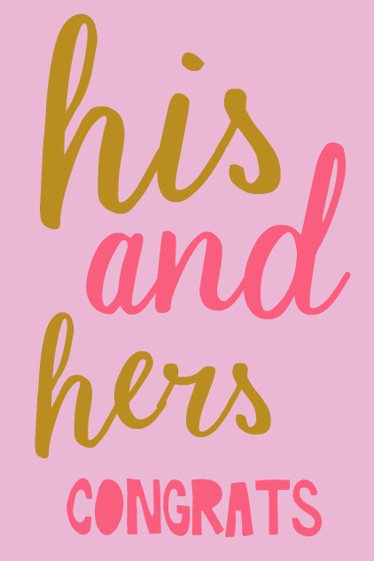 His and Her Congrats ecard
