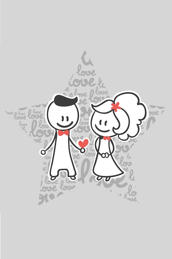 Bride and Groom in Star ecard
