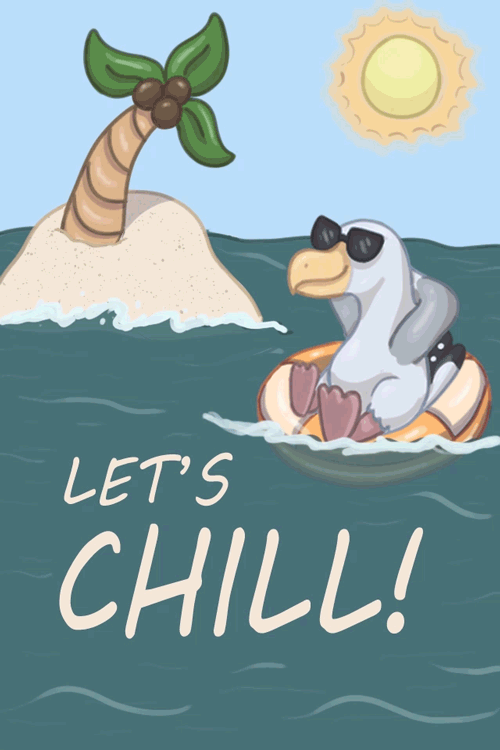 Lets Chill Seagull ecard