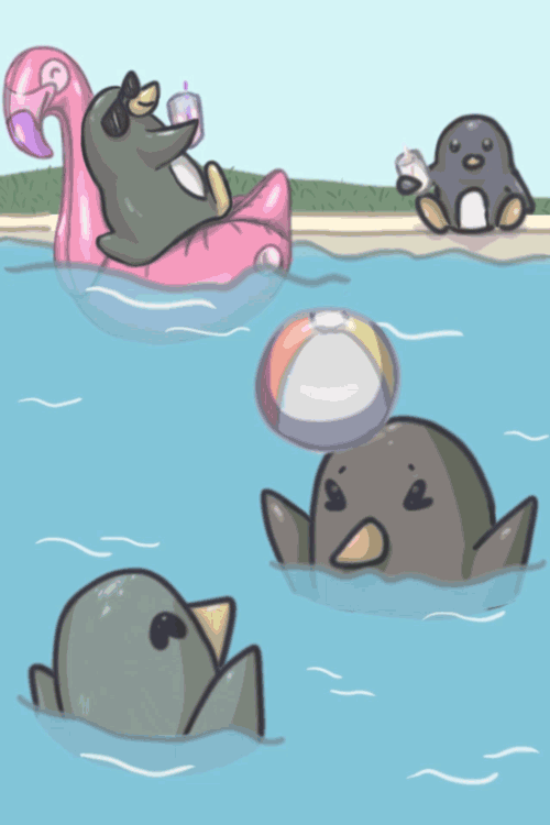 Penguin Pool Party ecard