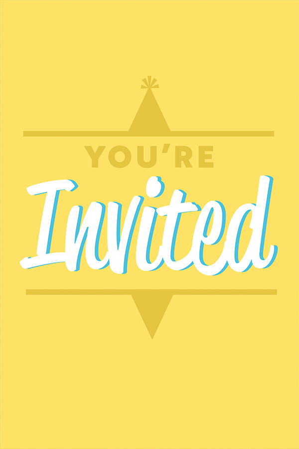 You're Invited Yellow ecard