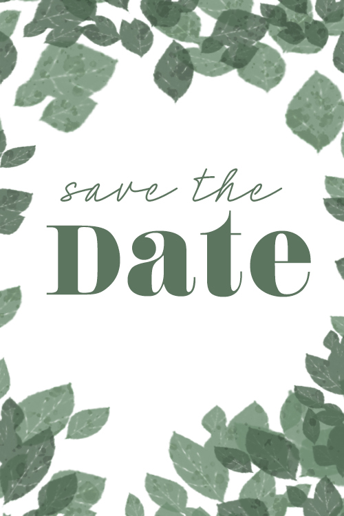 Save The Date Leaves ecard