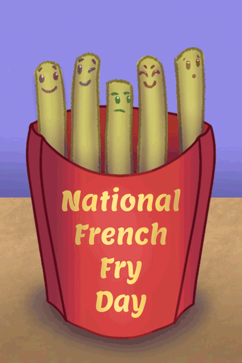 French Fries Jumping ecard