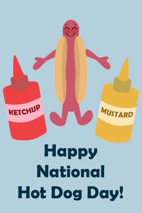Hot Dog Ketchup and Mustard ecard