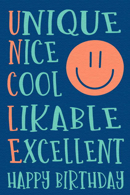 Uncle Letters Birthday ecard