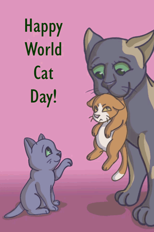 Swinging World Cat Day ecard
