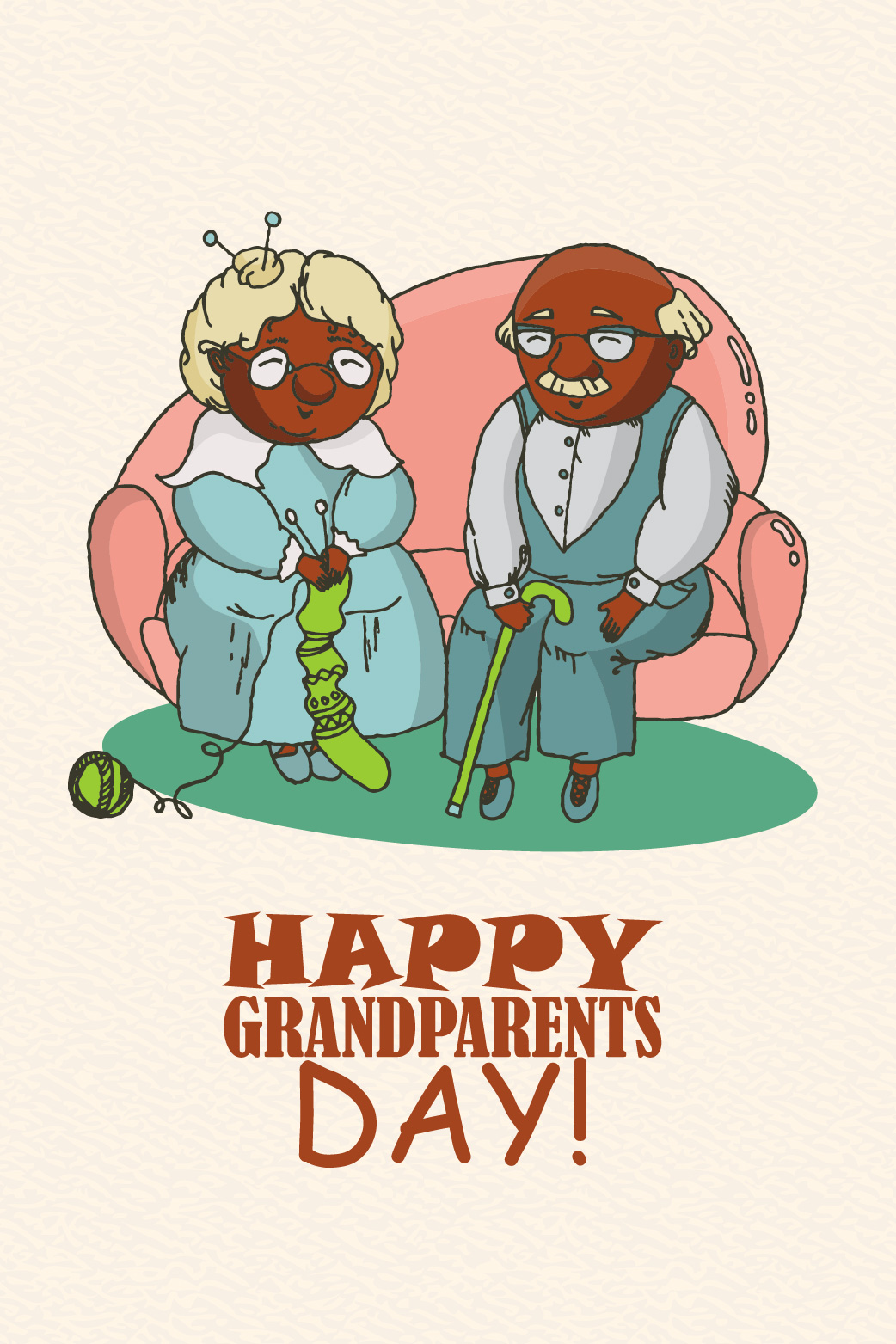 Grandparents Knitting ecard