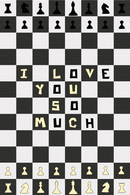 I Love You Chess Board ecard