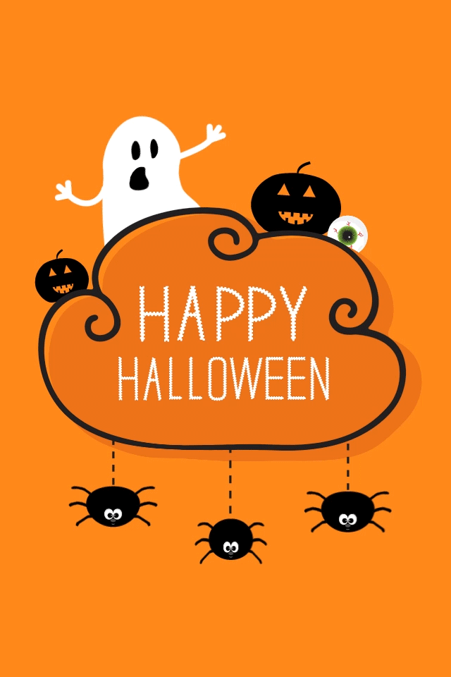 Happy Halloween Ghosts Spiders - Ecard | CardSnacks