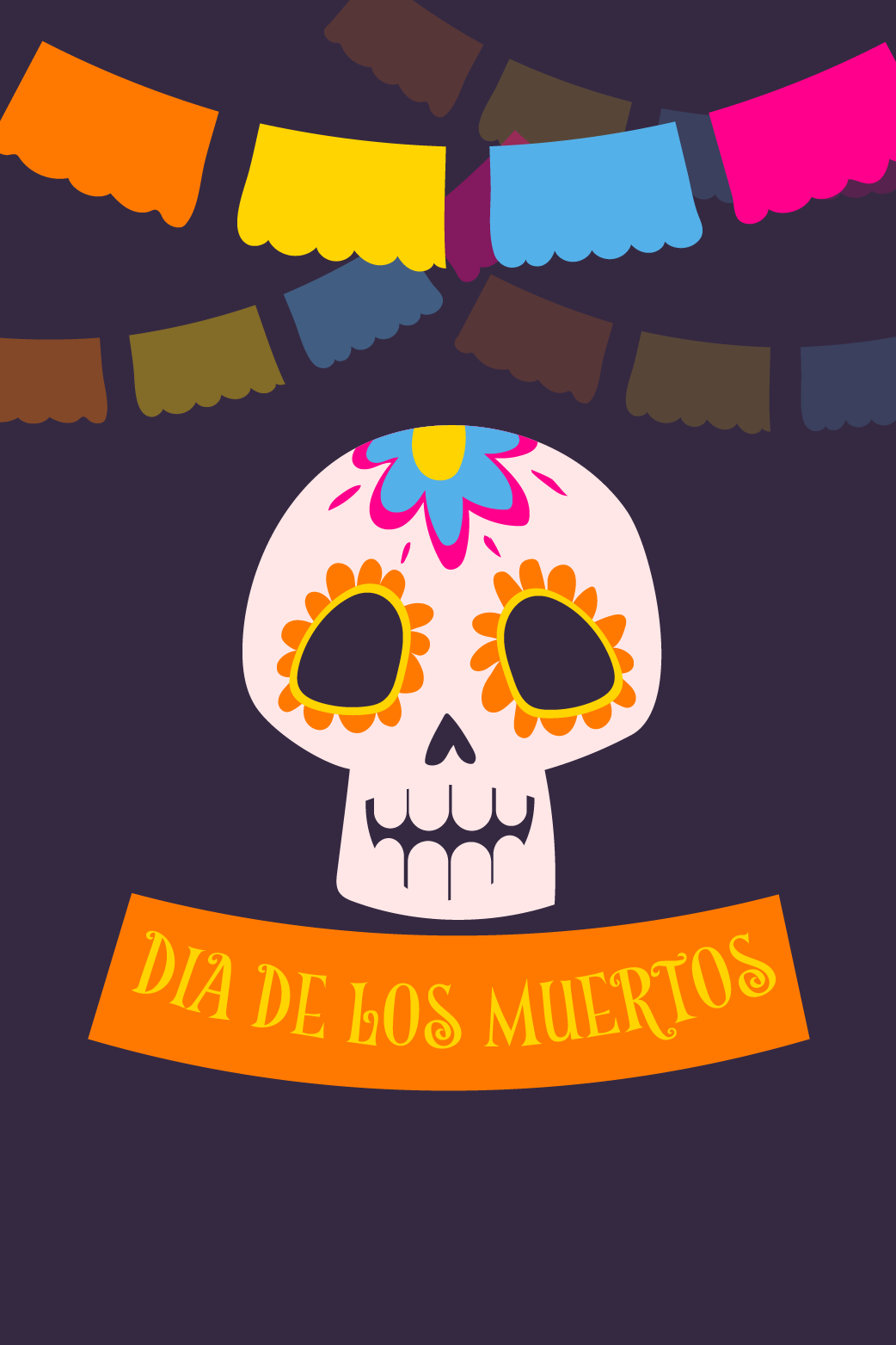 Skull Dia De Los Muertos ecard