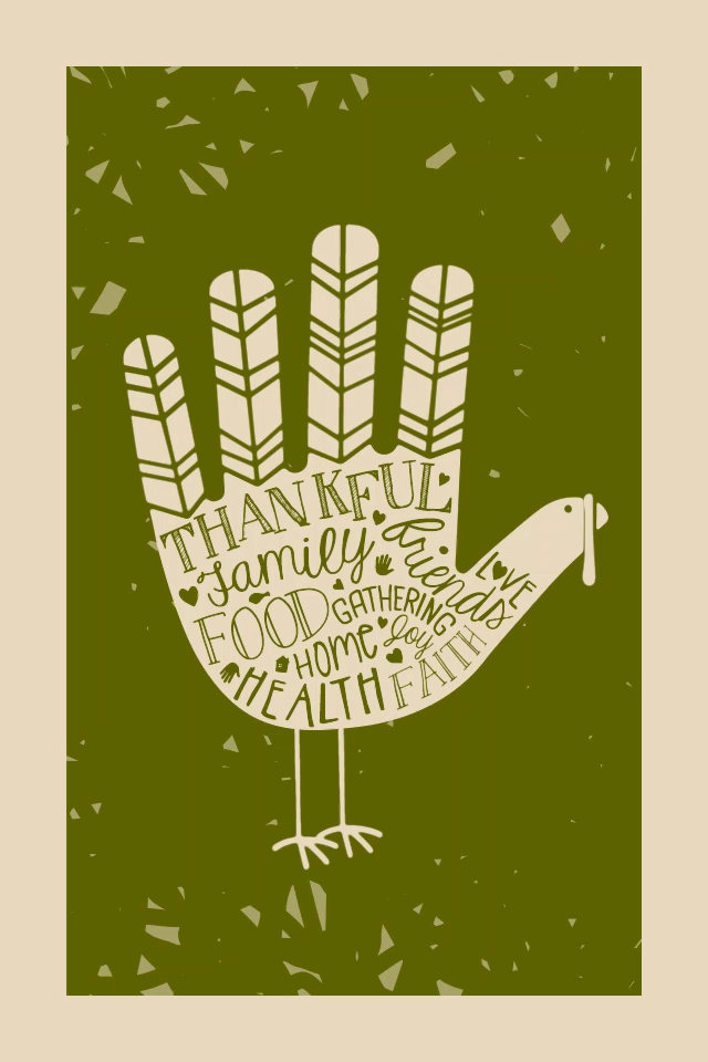 Thanksgiving Turkey Hand Print ecard
