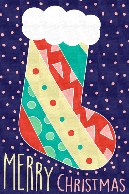 Multi Colored Stocking ecard
