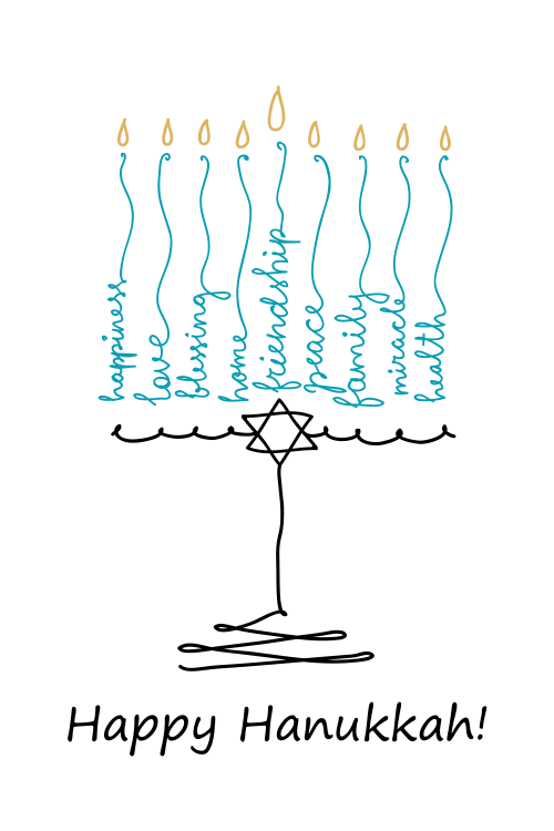 Menorah Words ecard
