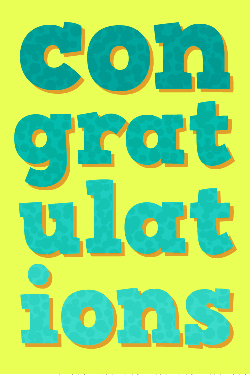 Congratulations Block Letters ecard