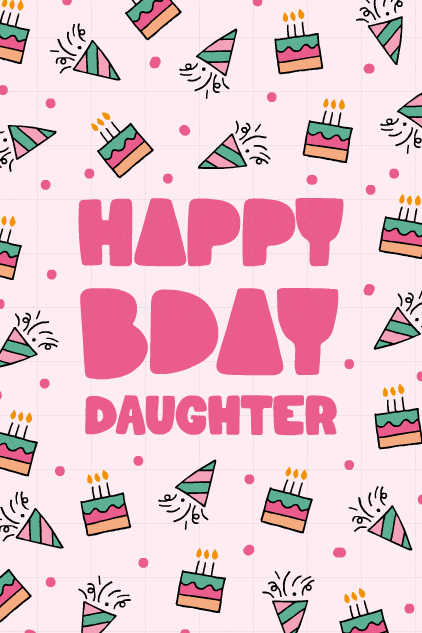 Bday Daughter Pattern ecard