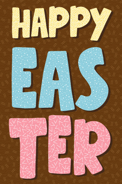 Happy Easter Big Letters ecard