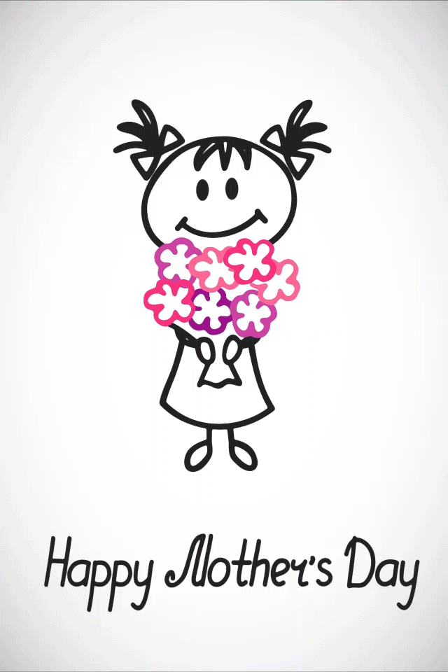 Girl With Flowers ecard