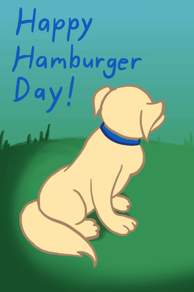 Dog With Hamburger ecard