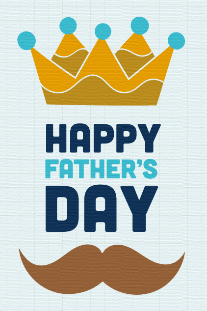 Fathers Day Mustache Crown ecard