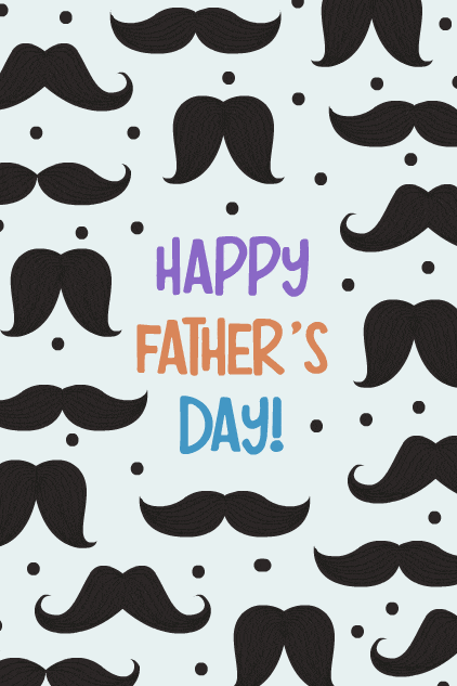 Fathers Day Mustache Pattern ecard