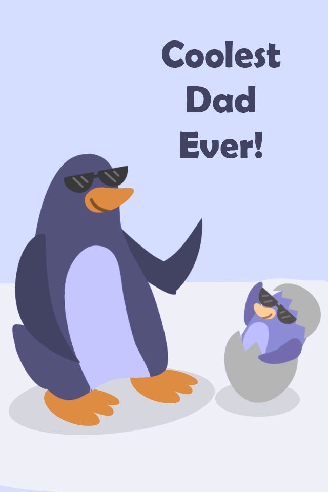 Cool Dad Penguin ecard