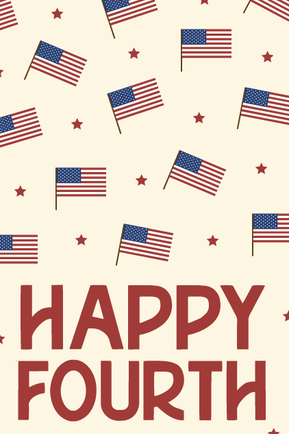 Happy Fourth Flag Pattern ecard