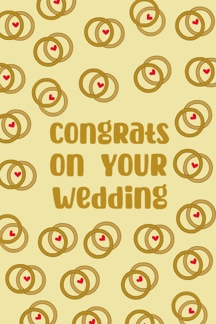 Ring Pattern Wedding Congrats ecard