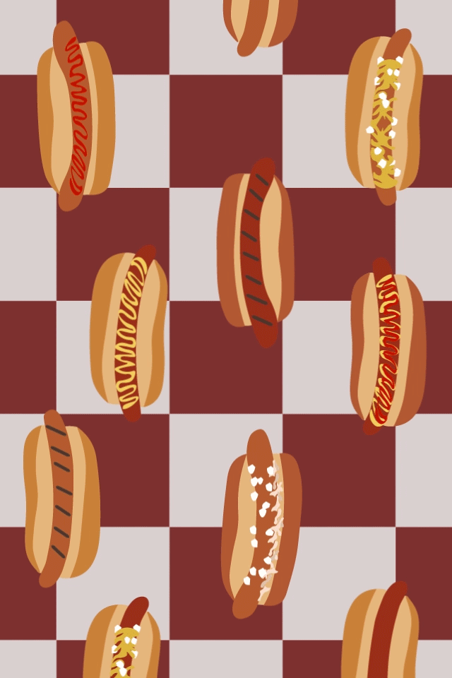 Hot Dog Day Pattern ecard