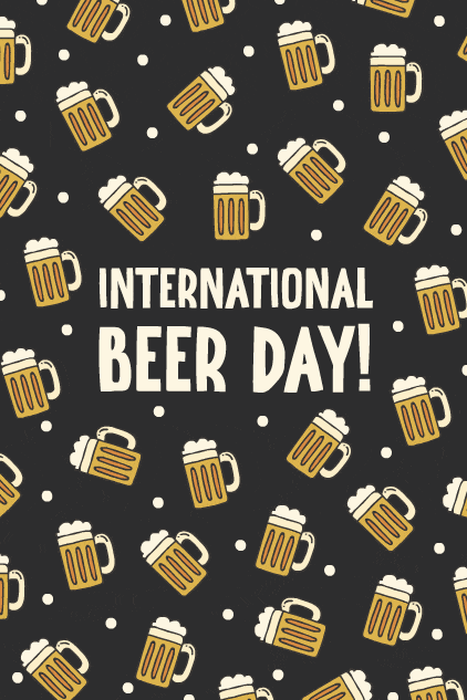 International Beer Day Pattern ecard