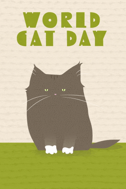 World Cat Day Yarn Ball ecard