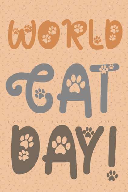 World Cat Day Paw Prints ecard