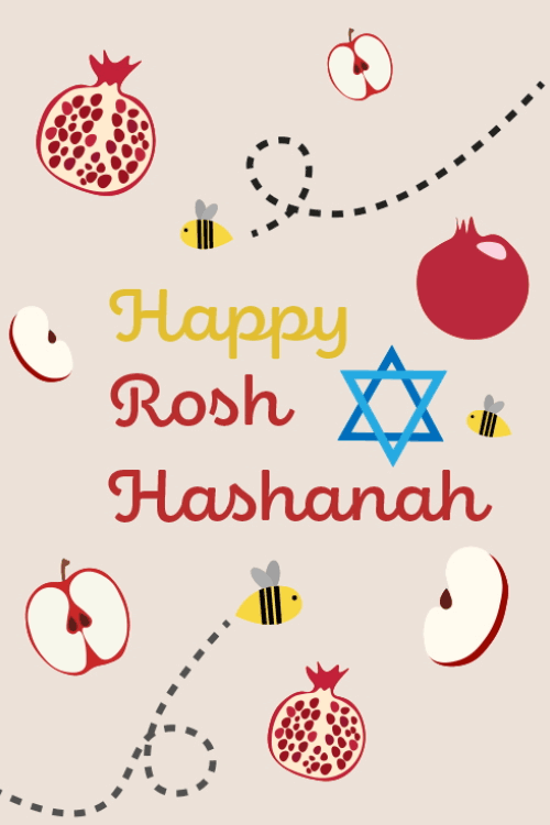 Rosh Hashanah Fruits Bees ecard