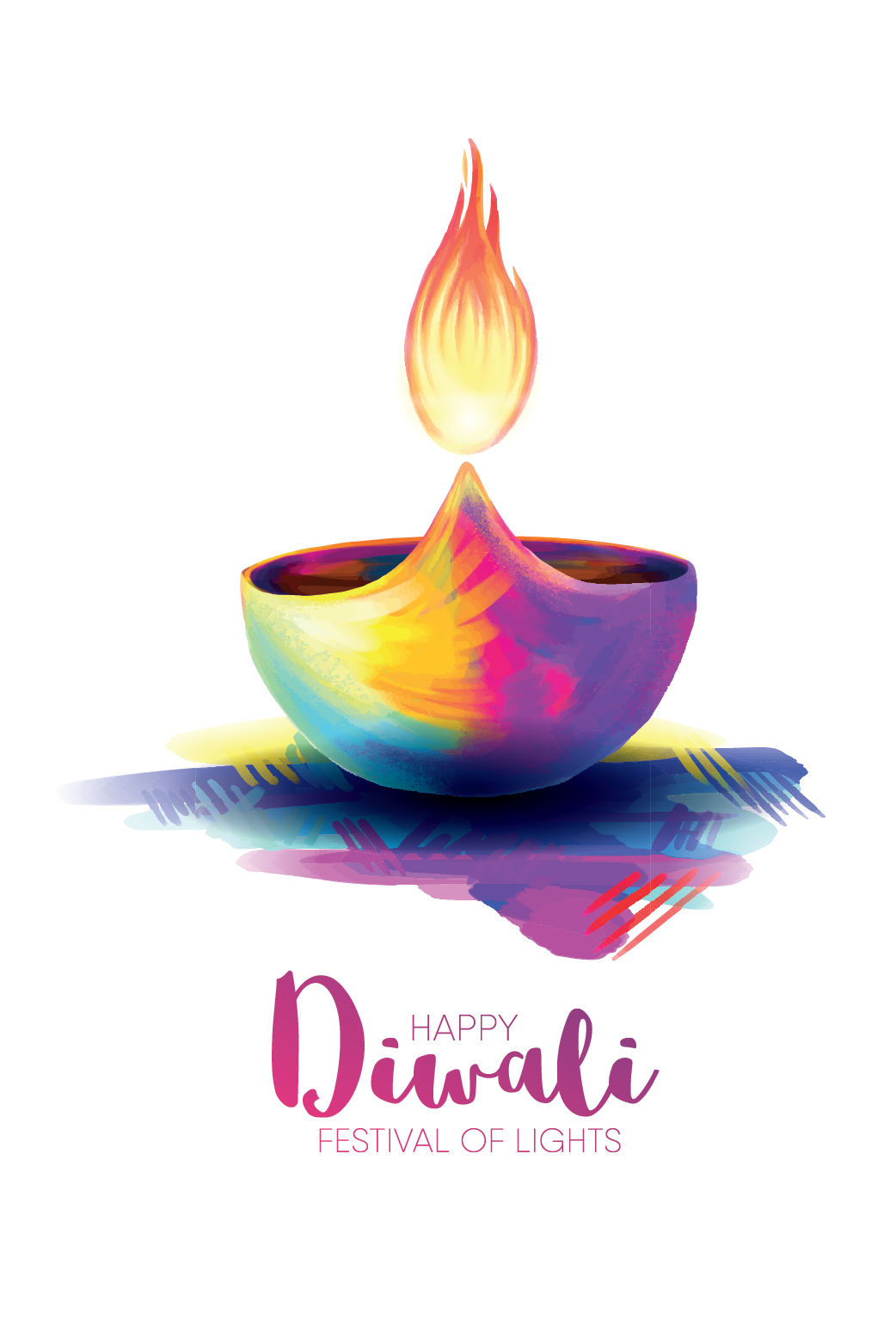 Diwali Colorful Flame ecard