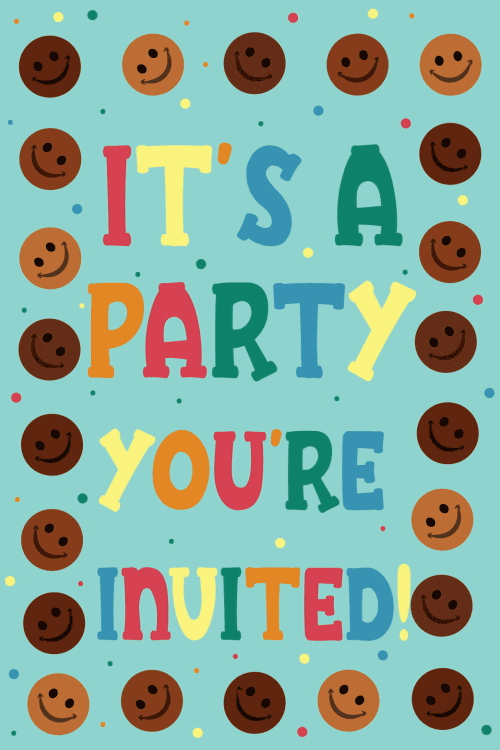 It's A Party Multi Emoji ecard