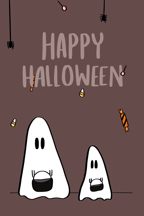 Halloween Ghosts and Candy ecard