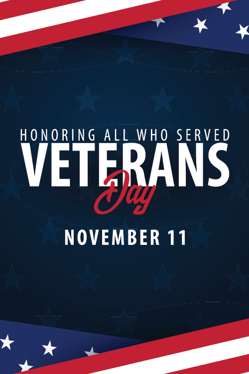 Veterans Day Stars and Stripes Border ecard