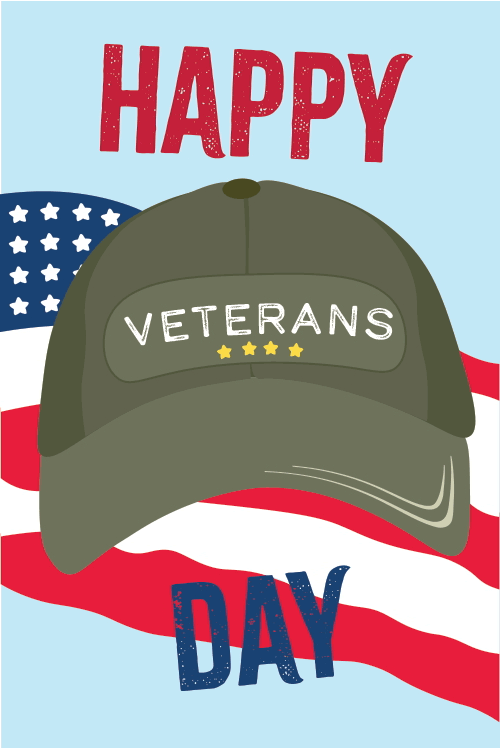 Vet Day Cap ecard