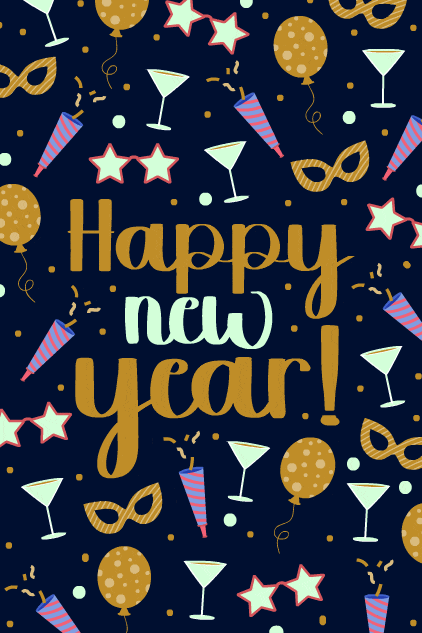 New Year Pattern ecard