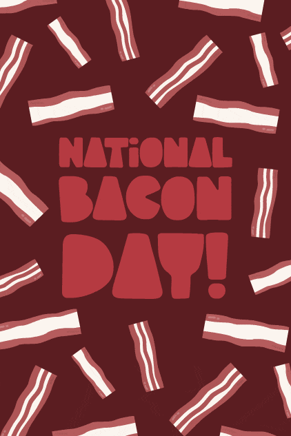 Bacon Day Patterns ecard