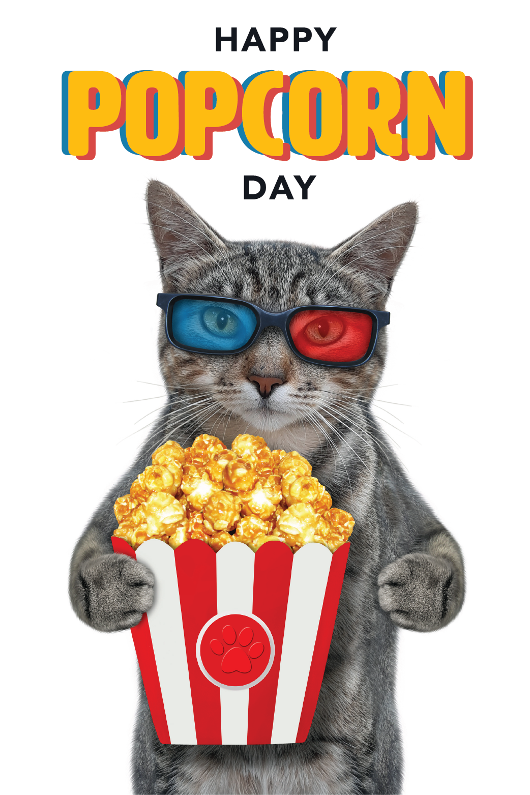 Popcorn Day Cat ecard