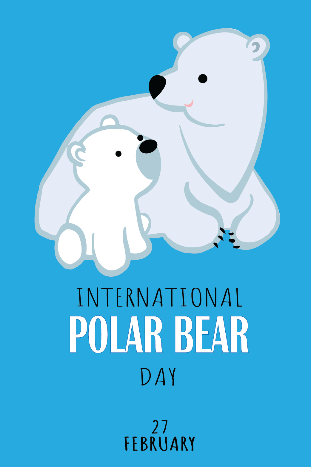 Polar Bear Day Cub and Mom ecard